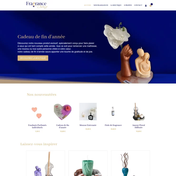 Aperçu du site web réalisé pour Fragrance Divine