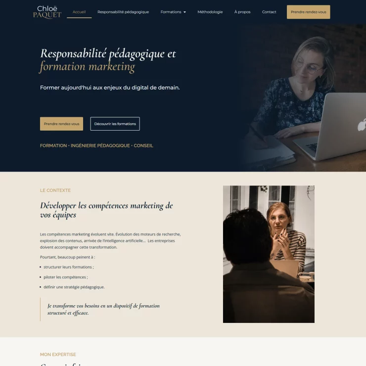 Aperçu du site web réalisé pour Chloé Paquet