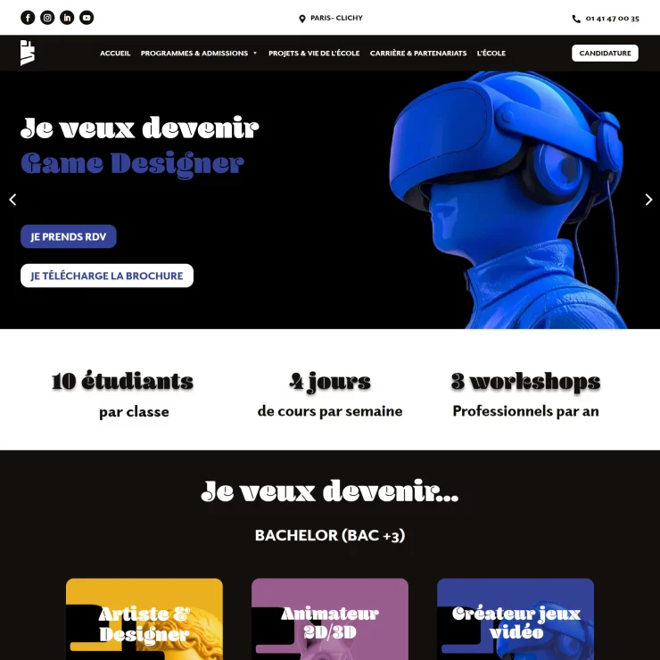 Aperçu du site web réalisé pour Virtual Factory
